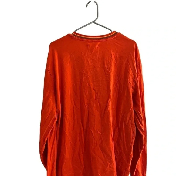 PacSun large men’s long sleeve orange shirt with rainbow collar - Picture 2 of 5